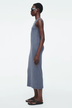 Clearance COS RIBBED TUBE DRESS STEEL BLUE