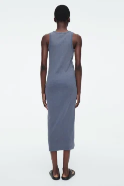 Clearance COS RIBBED TUBE DRESS STEEL BLUE