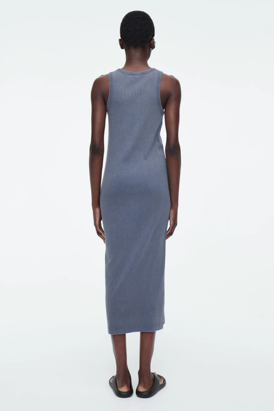 Clearance COS RIBBED TUBE DRESS STEEL BLUE