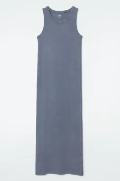 Clearance COS RIBBED TUBE DRESS STEEL BLUE