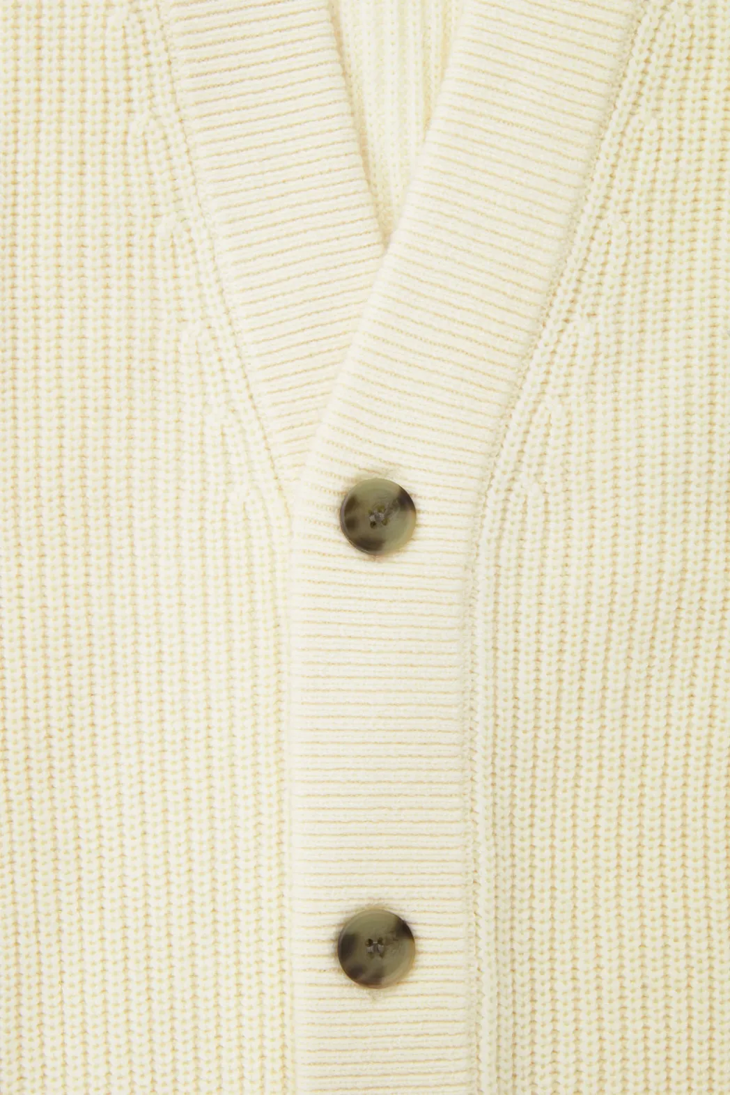 Outlet COS RIBBED WOOL AND CASHMERE CARDIGAN CREAM