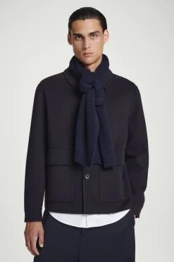 Clearance COS RIBBED WOOL AND CASHMERE SCARF NAVY