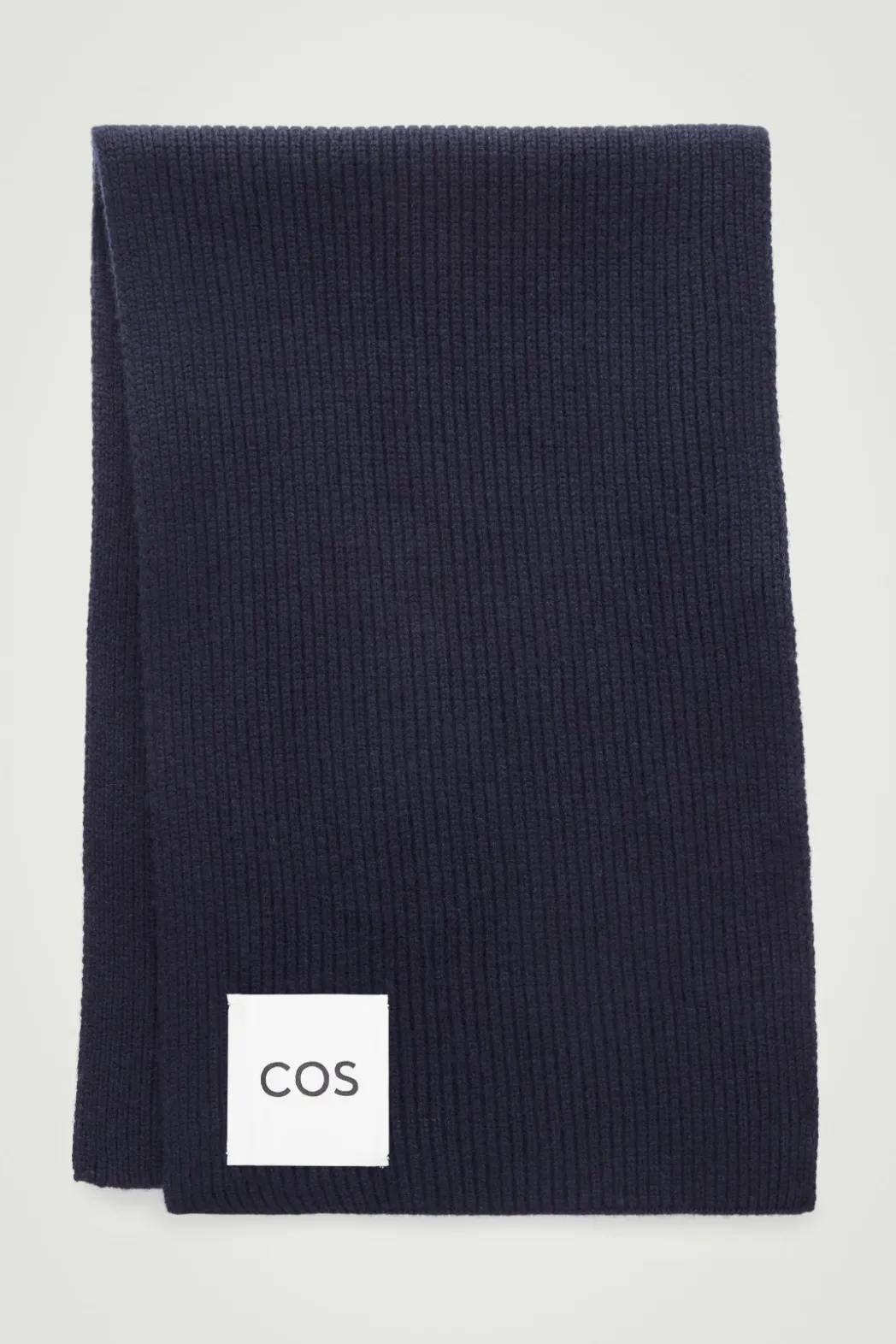 Clearance COS RIBBED WOOL AND CASHMERE SCARF NAVY
