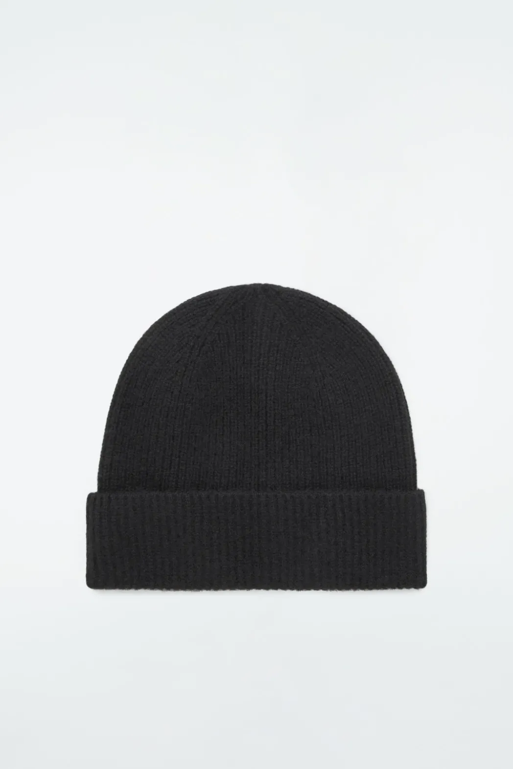 Sale COS RIBBED WOOL AND CASHMERE BEANIE Black