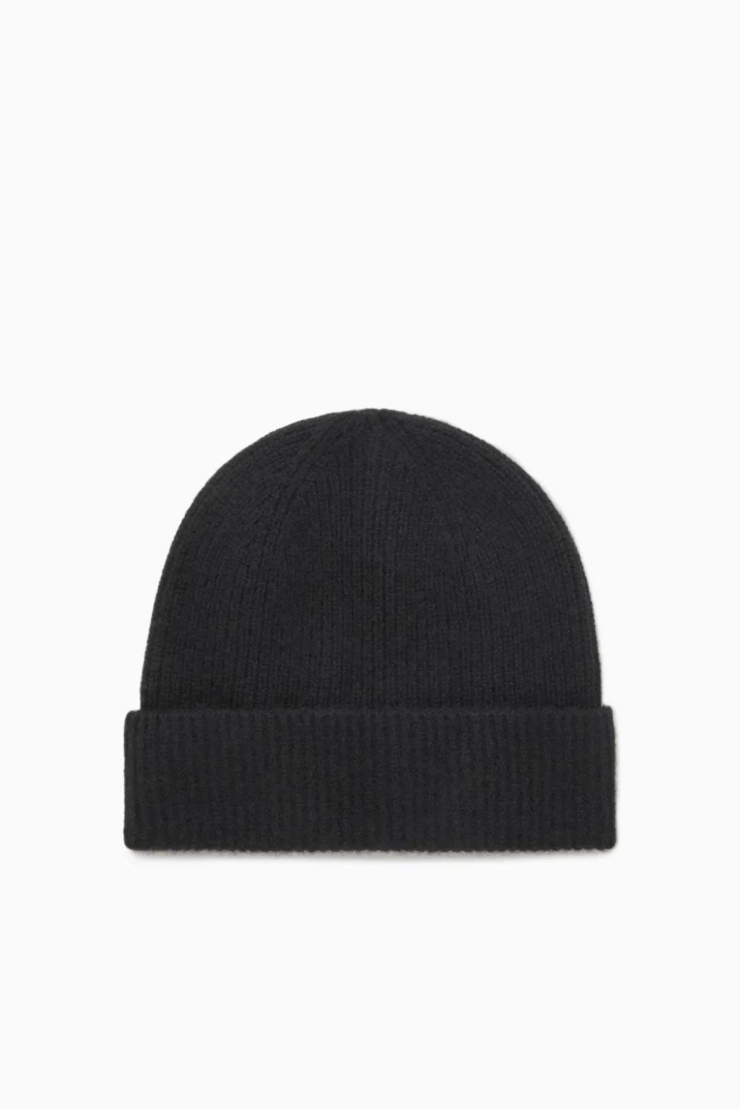 Sale COS RIBBED WOOL AND CASHMERE BEANIE Black