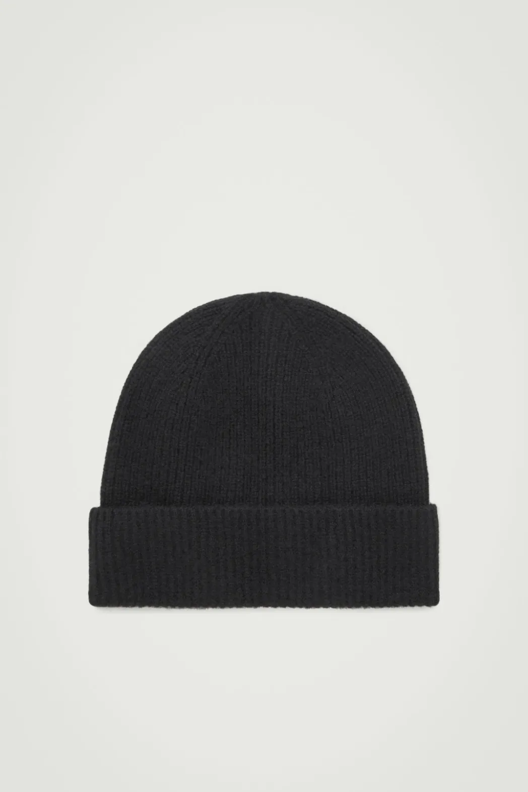 Sale COS RIBBED WOOL AND CASHMERE BEANIE Black