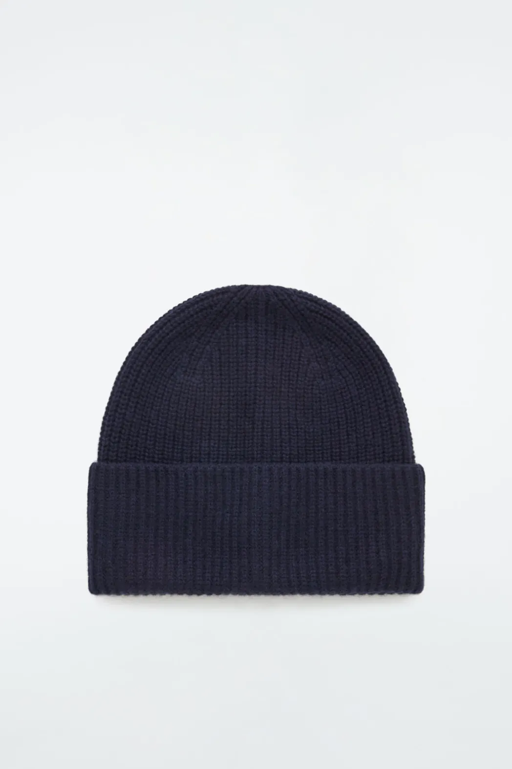 Online COS RIBBED WOOL AND CASHMERE BEANIE NAVY