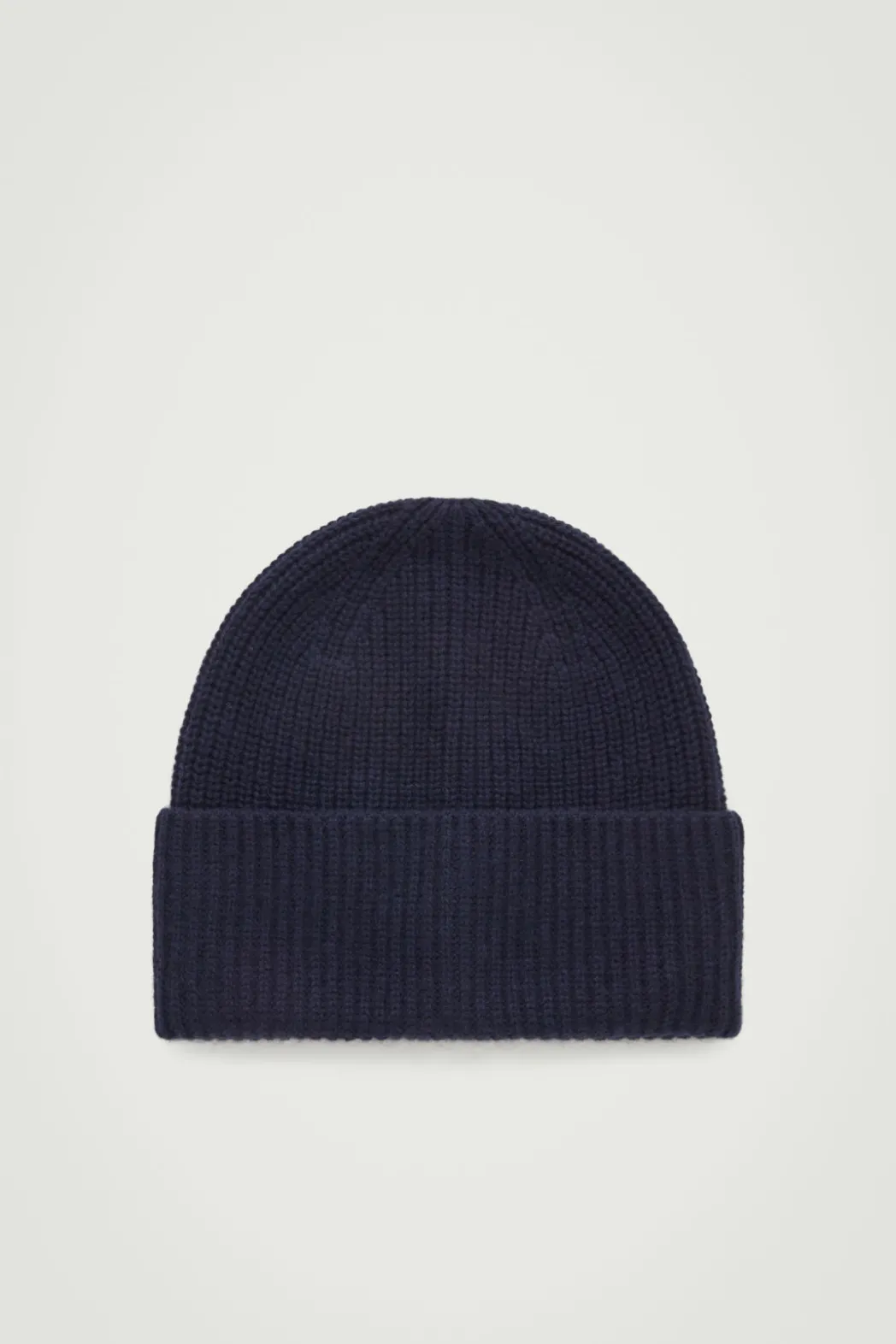 Online COS RIBBED WOOL AND CASHMERE BEANIE NAVY