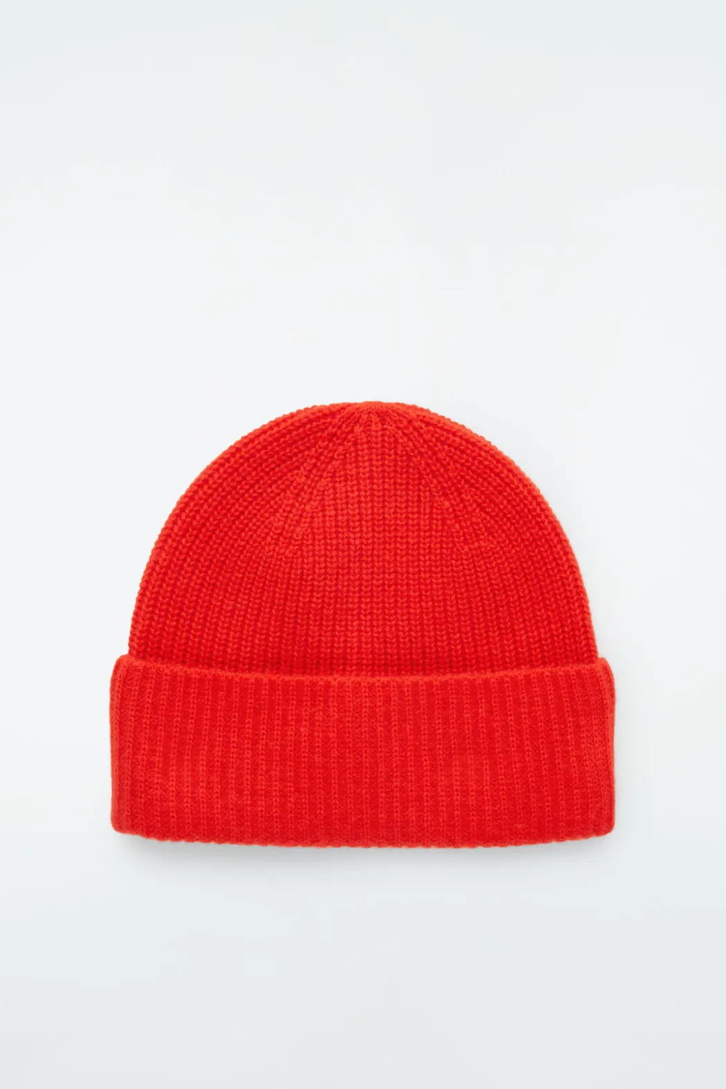 Clearance COS RIBBED WOOL AND CASHMERE BEANIE BRIGHT RED