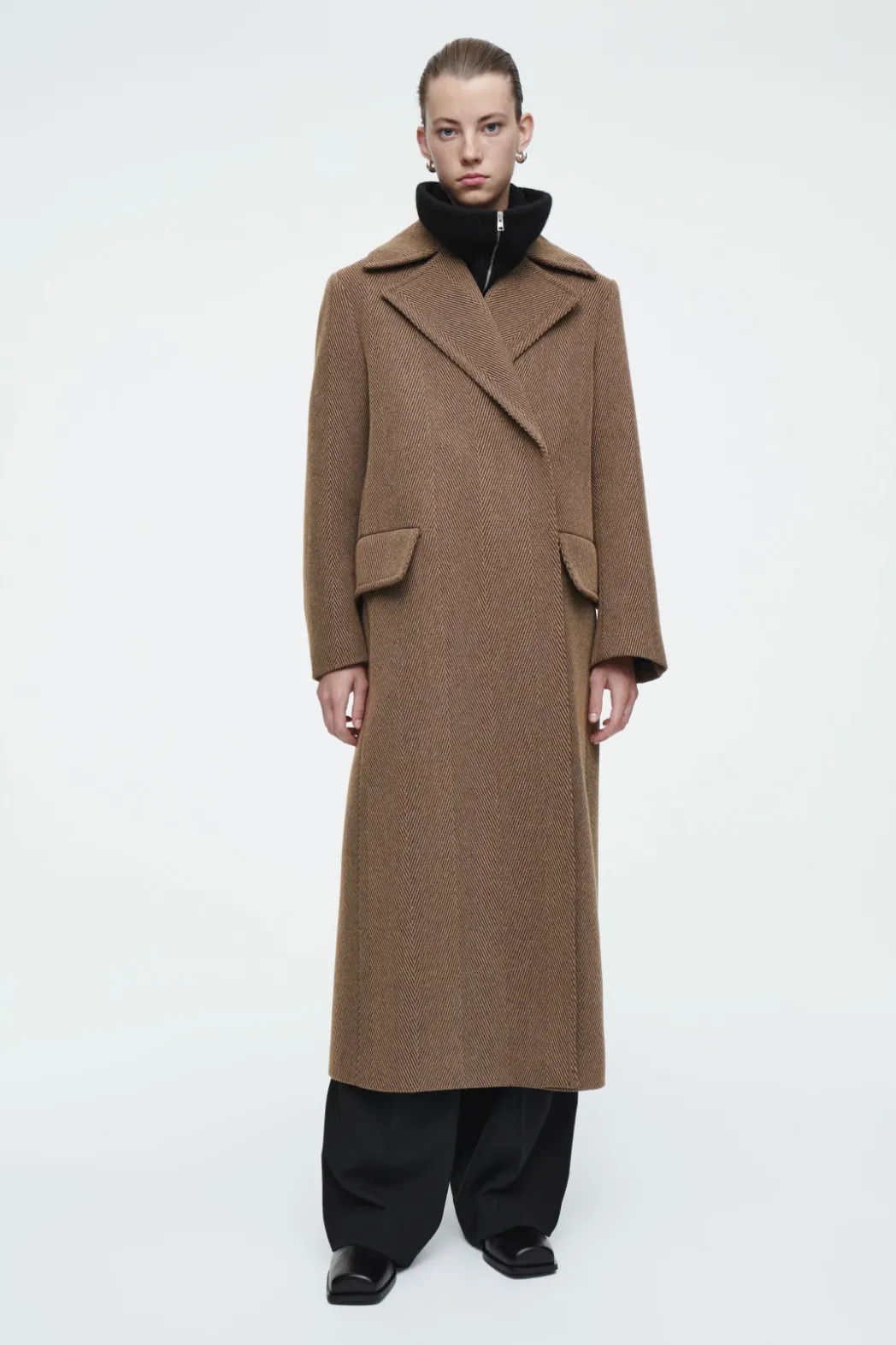 COS RIBBED WOOL COLLAR BLACK