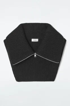 COS RIBBED WOOL COLLAR BLACK