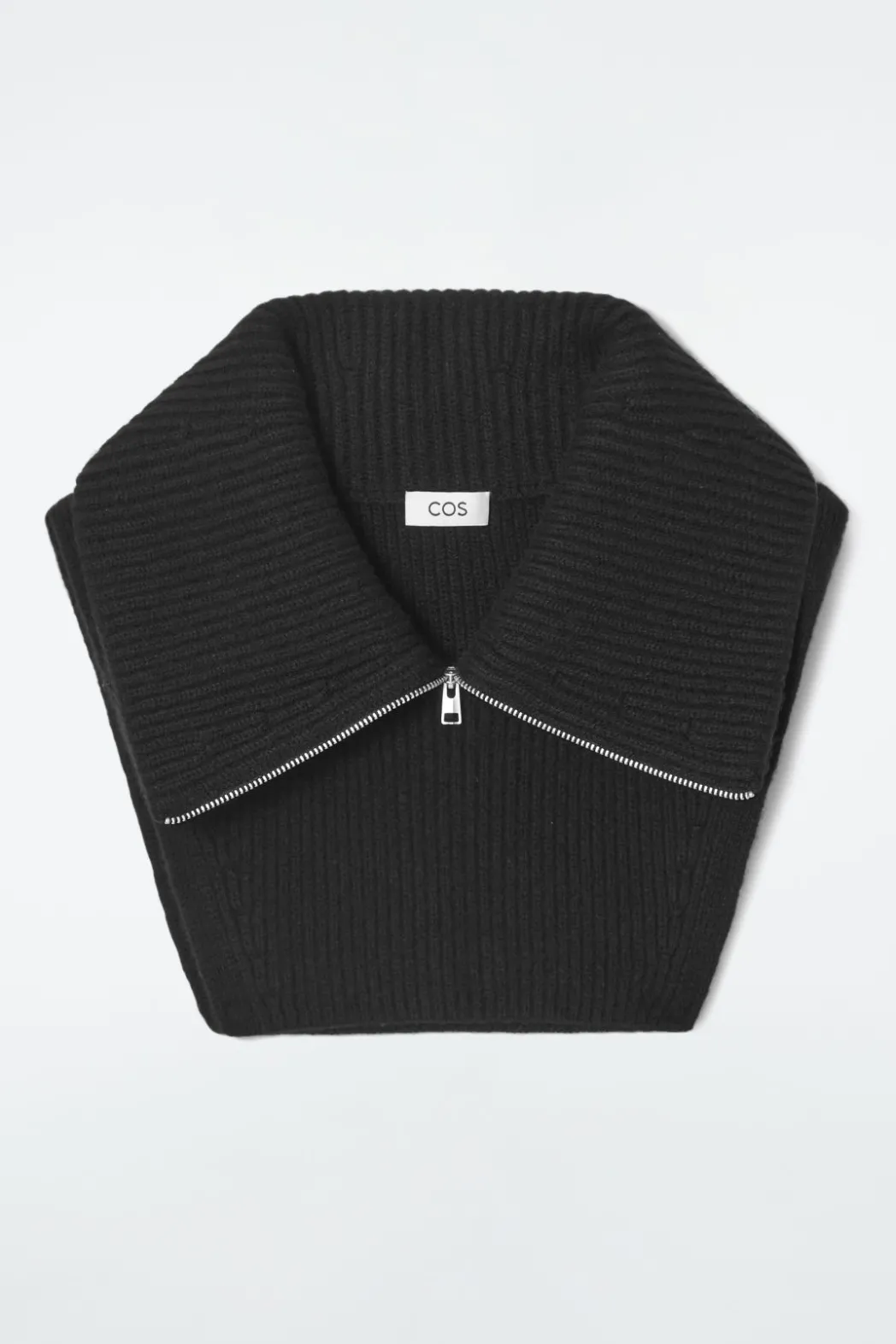 COS RIBBED WOOL COLLAR BLACK