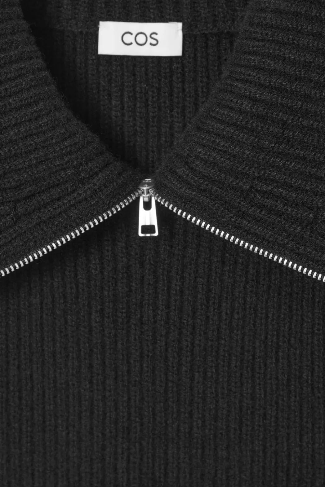 COS RIBBED WOOL COLLAR BLACK