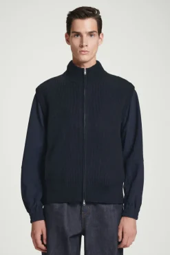 Hot COS RIBBED WOOL TANK NAVY