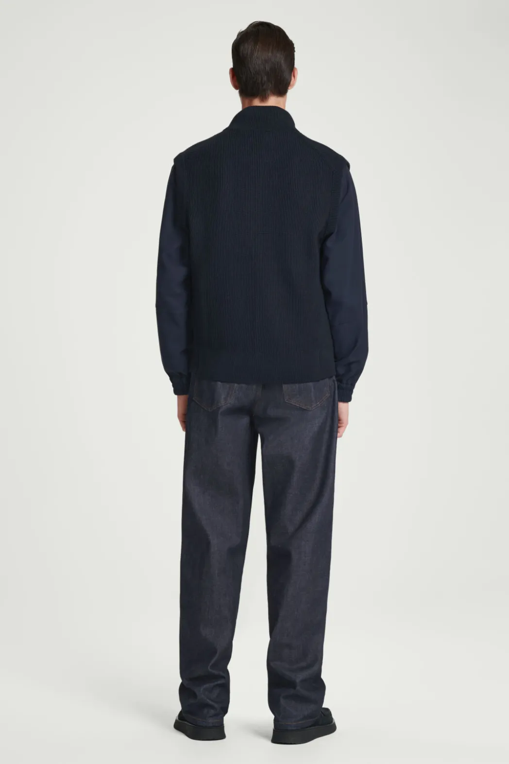 Hot COS RIBBED WOOL TANK NAVY
