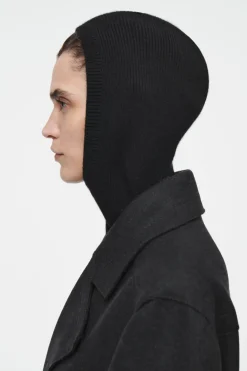 Clearance COS RIBBED WOOL-CASHMERE BALACLAVA BLACK