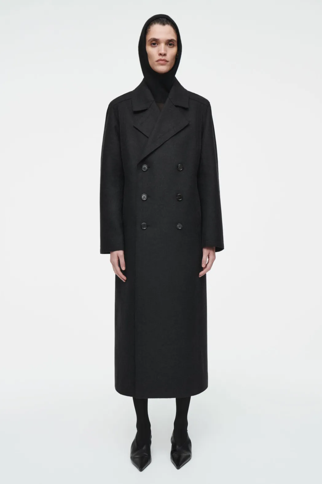 Clearance COS RIBBED WOOL-CASHMERE BALACLAVA BLACK