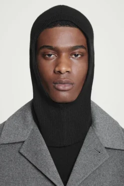Clearance COS RIBBED WOOL-CASHMERE BALACLAVA BLACK