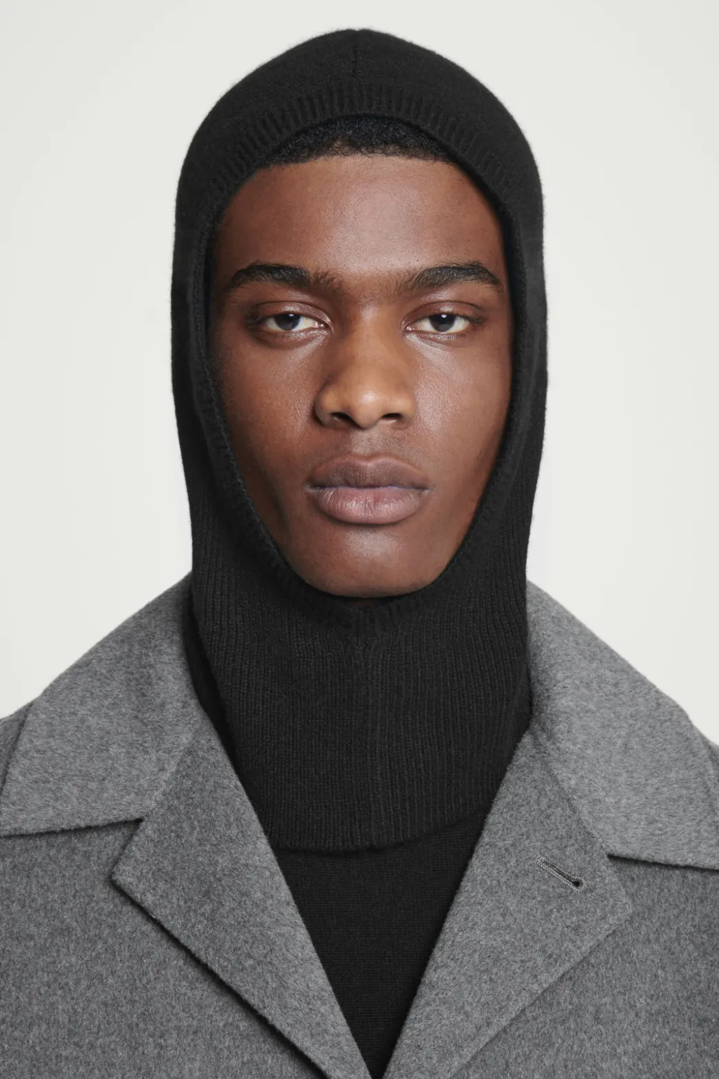 Clearance COS RIBBED WOOL-CASHMERE BALACLAVA BLACK