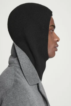 Clearance COS RIBBED WOOL-CASHMERE BALACLAVA BLACK