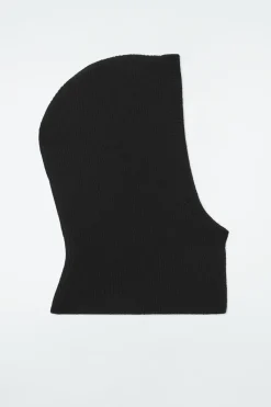 Clearance COS RIBBED WOOL-CASHMERE BALACLAVA BLACK