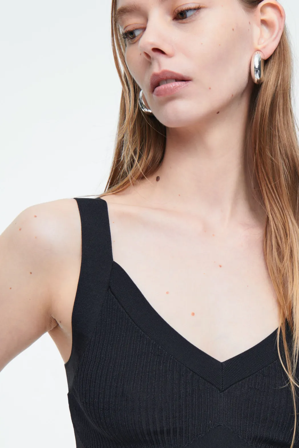 COS RIBBED-KNIT BRALETTE NAVY