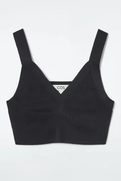 COS RIBBED-KNIT BRALETTE NAVY