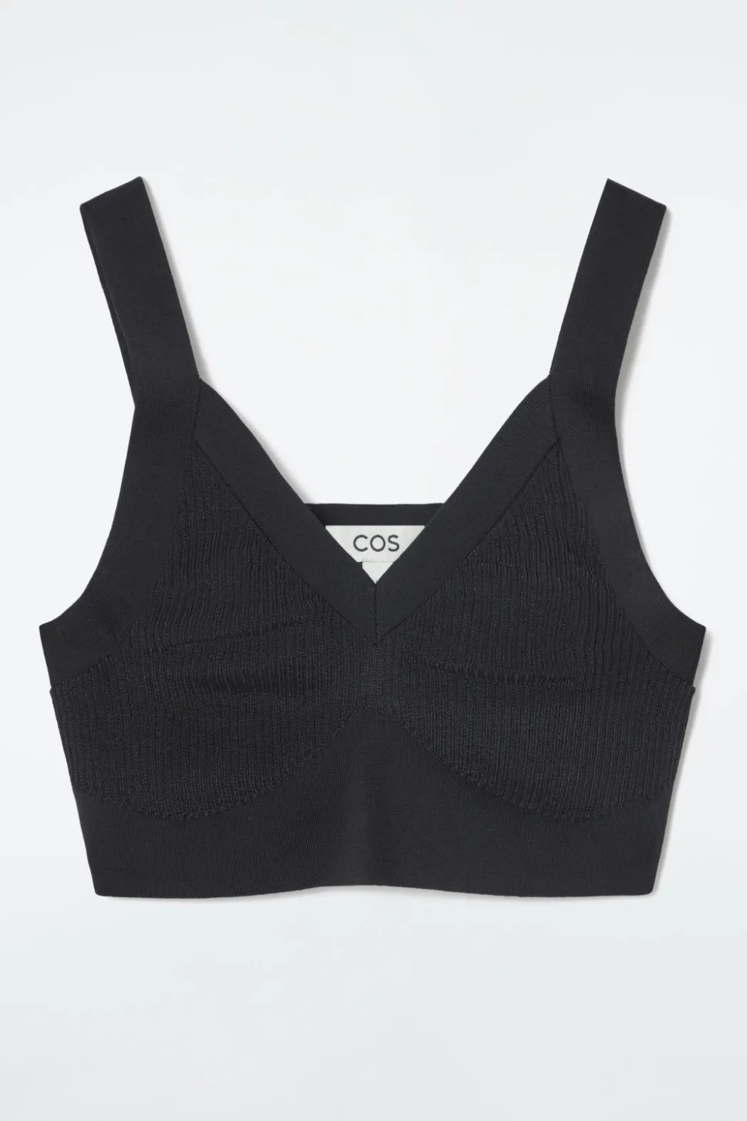 COS RIBBED-KNIT BRALETTE NAVY