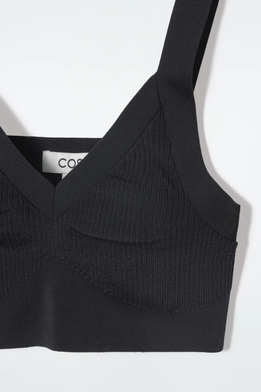 COS RIBBED-KNIT BRALETTE NAVY