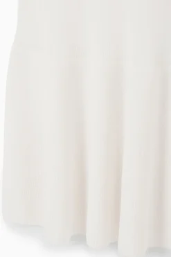 Sale COS RIBBED-KNIT DROPPED-WAIST MINI DRESS WHITE