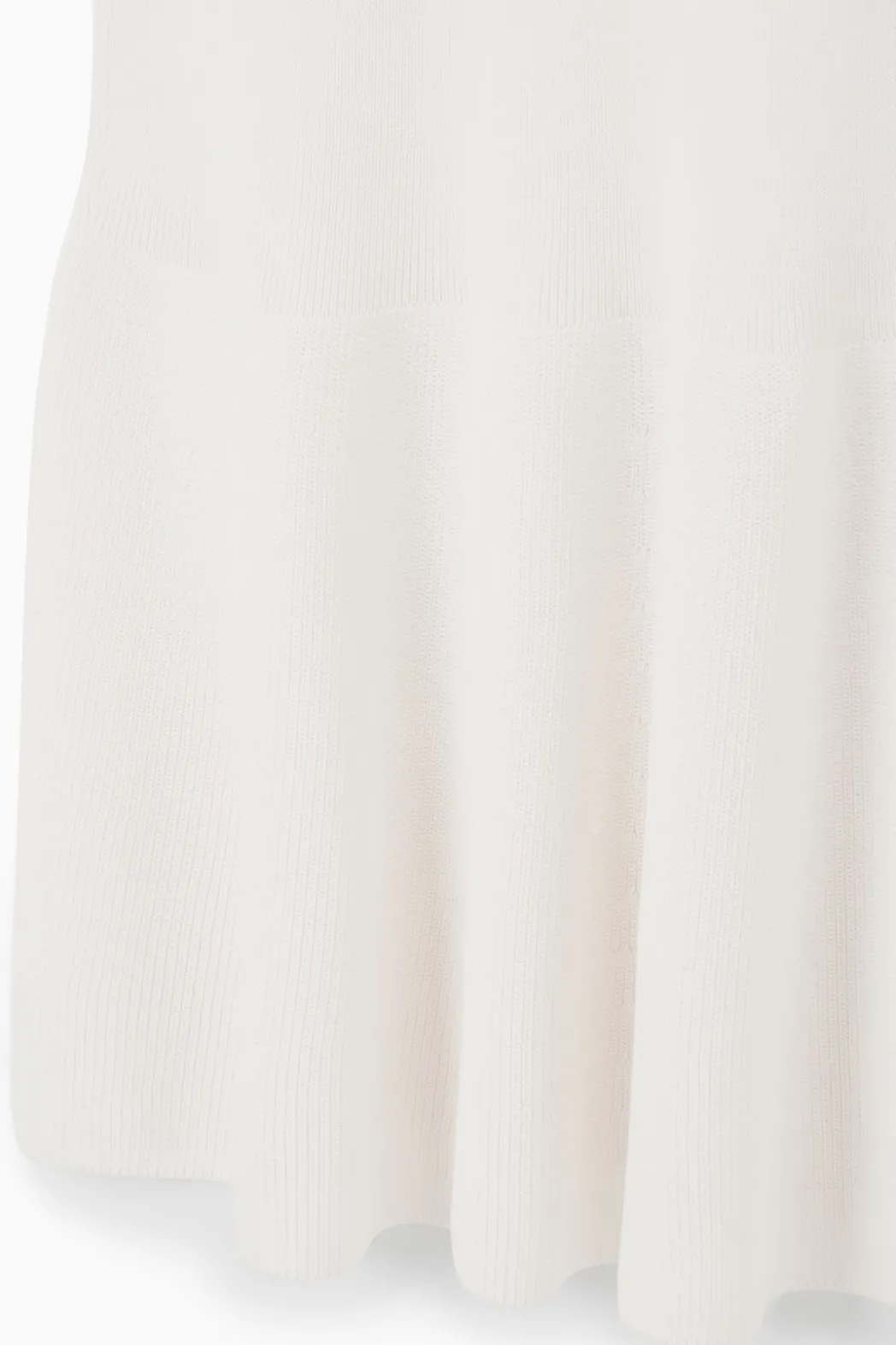 Sale COS RIBBED-KNIT DROPPED-WAIST MINI DRESS WHITE
