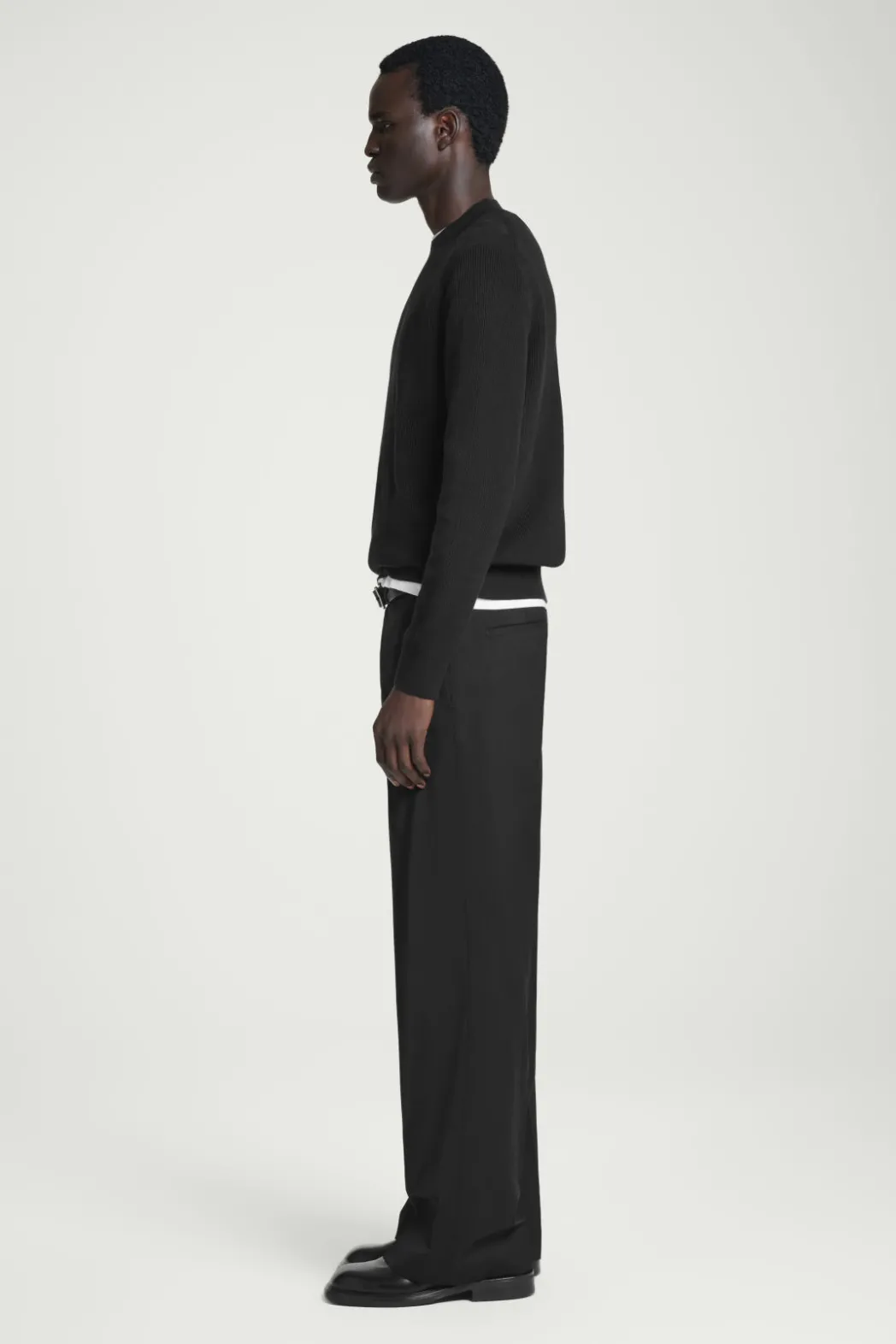 Hot COS RIBBED-KNIT SWEATER BLACK