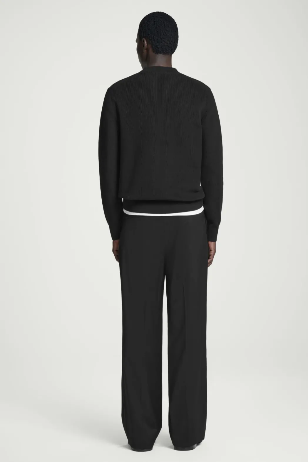Hot COS RIBBED-KNIT SWEATER BLACK