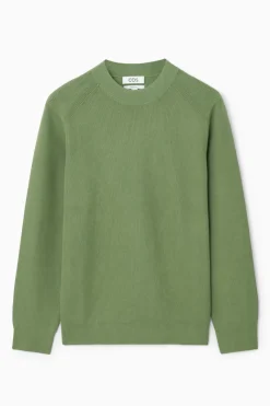 Sale COS RIBBED-KNIT SWEATER KHAKI GREEN
