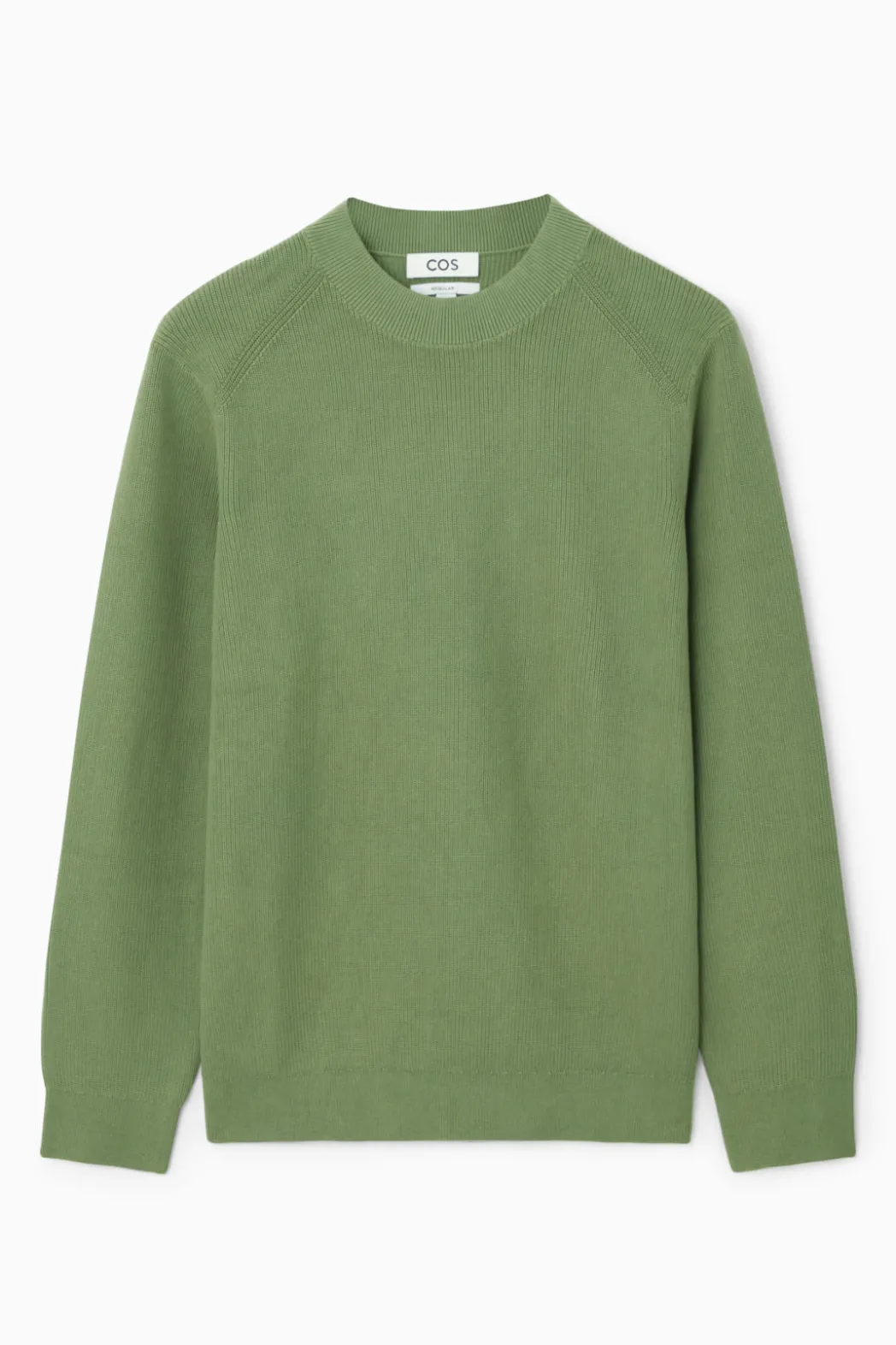 Sale COS RIBBED-KNIT SWEATER KHAKI GREEN