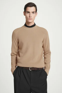 Discount COS RIBBED-KNIT SWEATER BEIGE