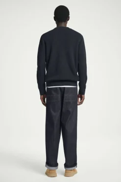 Sale COS RIBBED-KNIT SWEATER NAVY