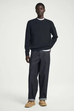 Sale COS RIBBED-KNIT SWEATER NAVY