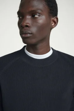 Sale COS RIBBED-KNIT SWEATER NAVY