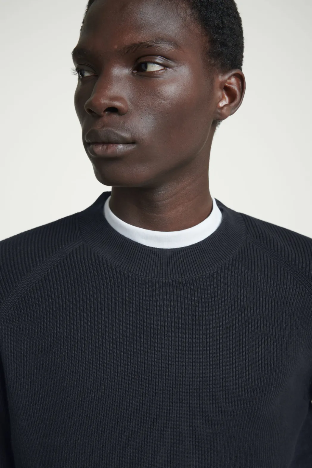 Sale COS RIBBED-KNIT SWEATER NAVY
