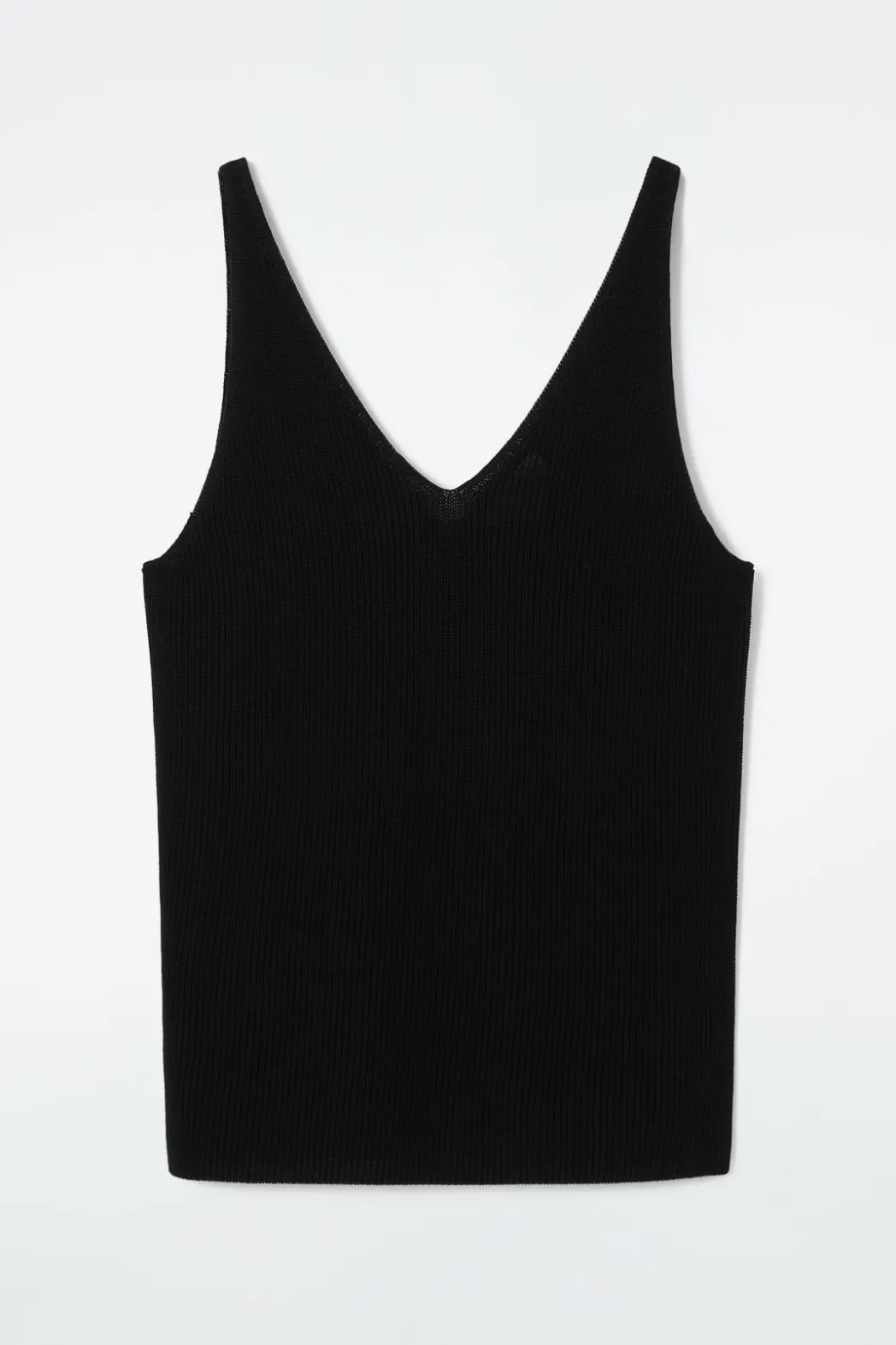 Sale COS RIBBED-KNIT TANK TOP BLACK