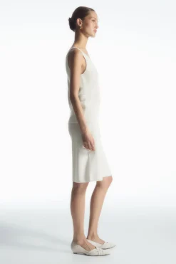 Hot COS RIBBED-KNIT TANK TOP WHITE