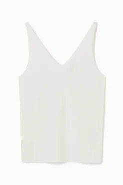 Hot COS RIBBED-KNIT TANK TOP WHITE