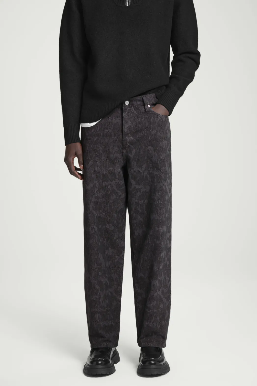 Hot COS RIDER LASERED WIDE-LEG JEANS BLACK