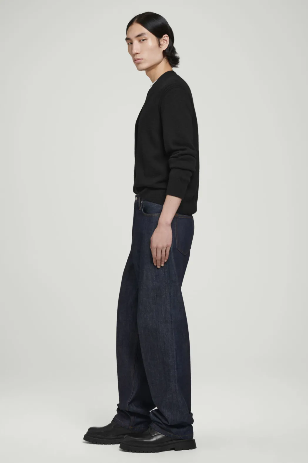 New COS RIDER SELVEDGE WIDE-LEG JEANS RAW INDIGO