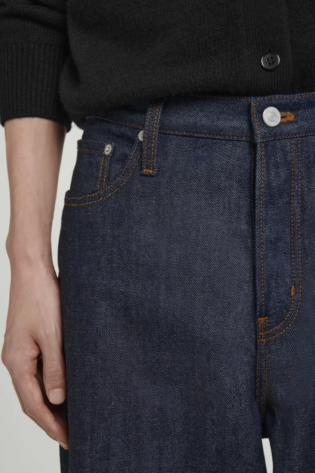 New COS RIDER SELVEDGE WIDE-LEG JEANS RAW INDIGO