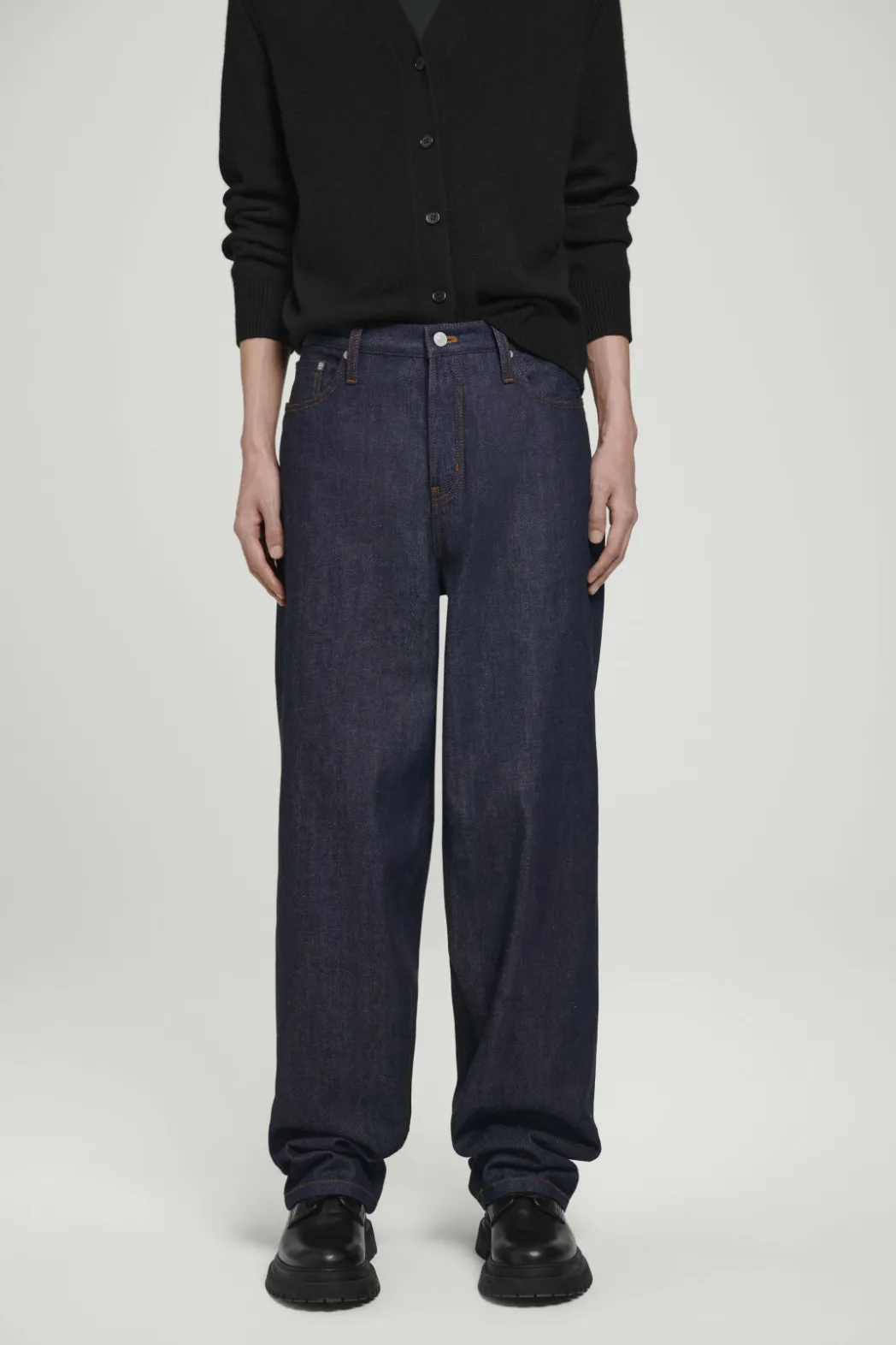 New COS RIDER SELVEDGE WIDE-LEG JEANS RAW INDIGO