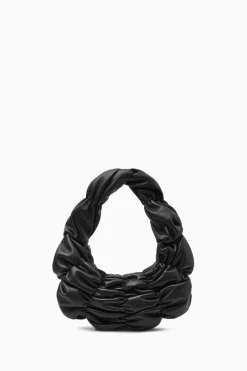 New COS RIPPLE SHOULDER BAG - LEATHER BLACK