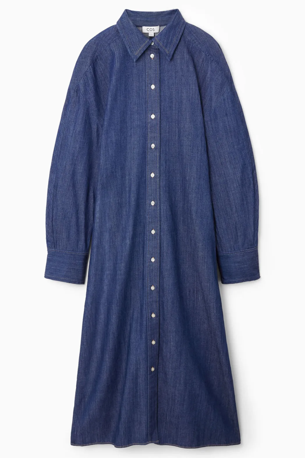 Hot COS ROUNDED DENIM SHIRT DRESS BLUE