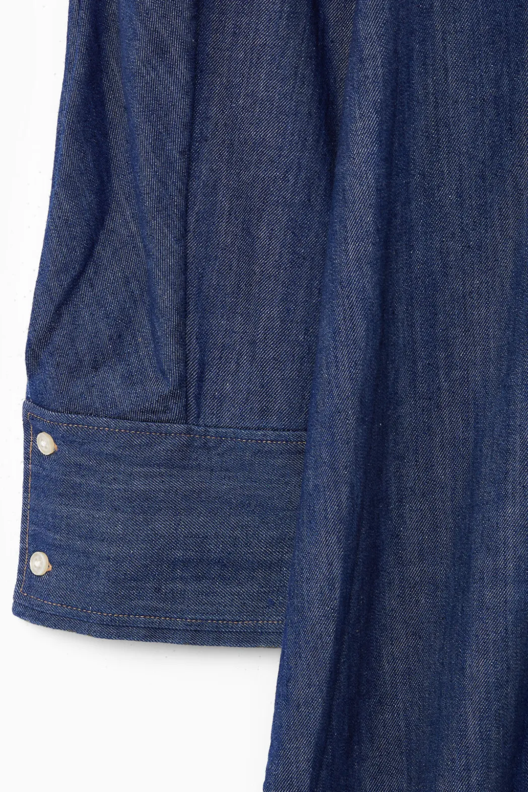 Hot COS ROUNDED DENIM SHIRT DRESS BLUE